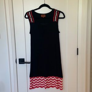 Missoni Cashmere Tank Dress. Sz 4. Black, Red and White